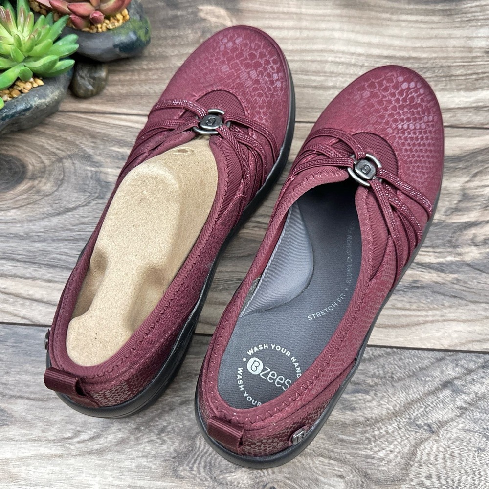 NIB Bzees Rosie 8M Comfort Slip On Shoes Flats Loafers Wine - Picture 8 of 12